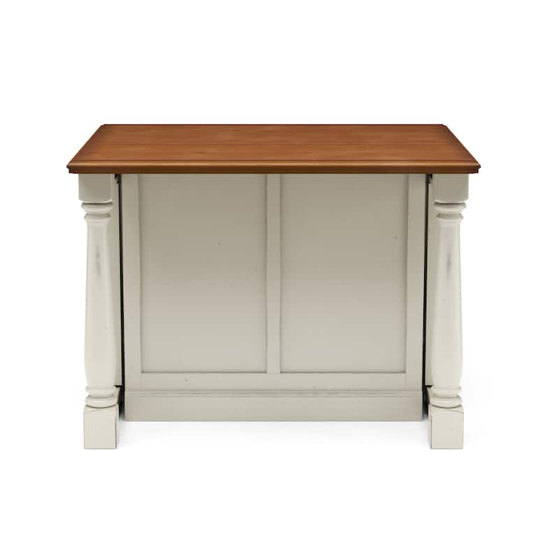 Monarch Off-White Wood Kitchen Island by Homestyles - 48" x 36" x 25"