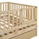 preview thumbnail 78 of 118, Wood Cribs Convertible Toddler Bed with Fence Guardrails and 2 Drawers Split into Independent Floor Bed and Daybed Slat Support
