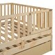 preview thumbnail 13 of 41, Wood Daybed with Fence Guardrails and 2 Drawers, Split into Independent Floor Bed & Daybed,Full/Twin