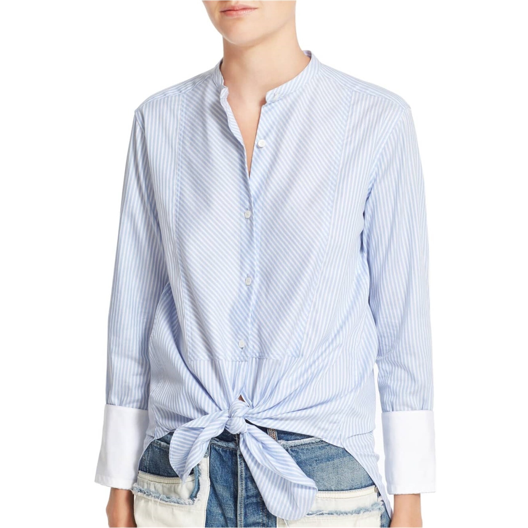 striped button up shirt womens