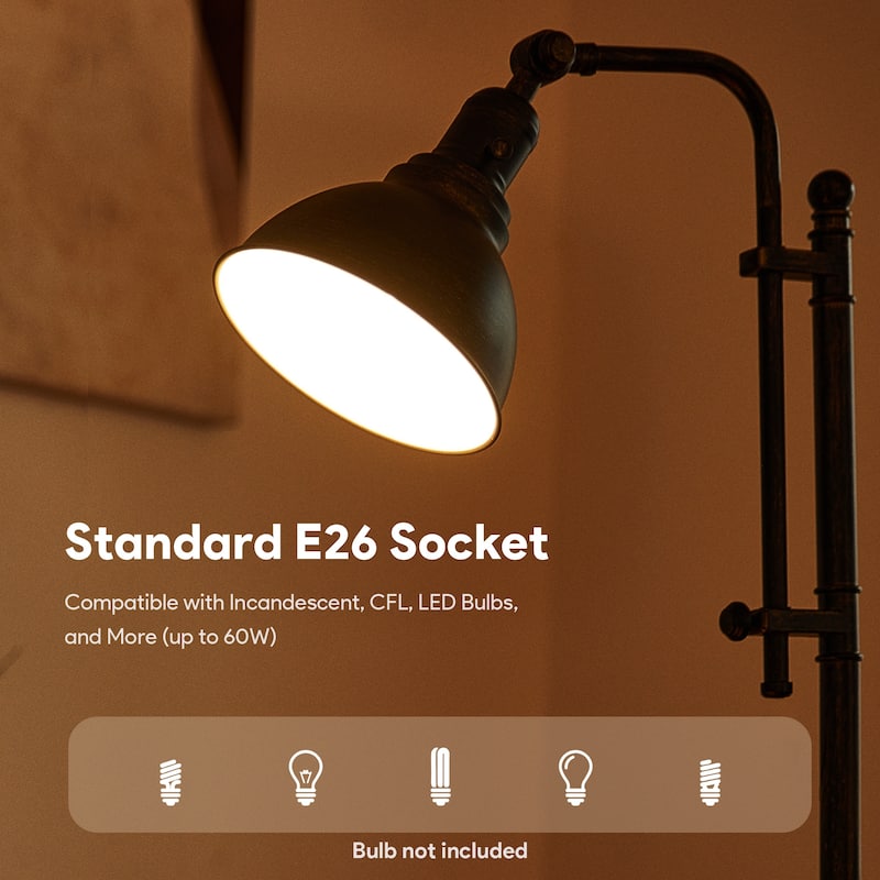 CO-Z 28" Rustic Adjustable Desk Lamp in Aged Bronze Finish