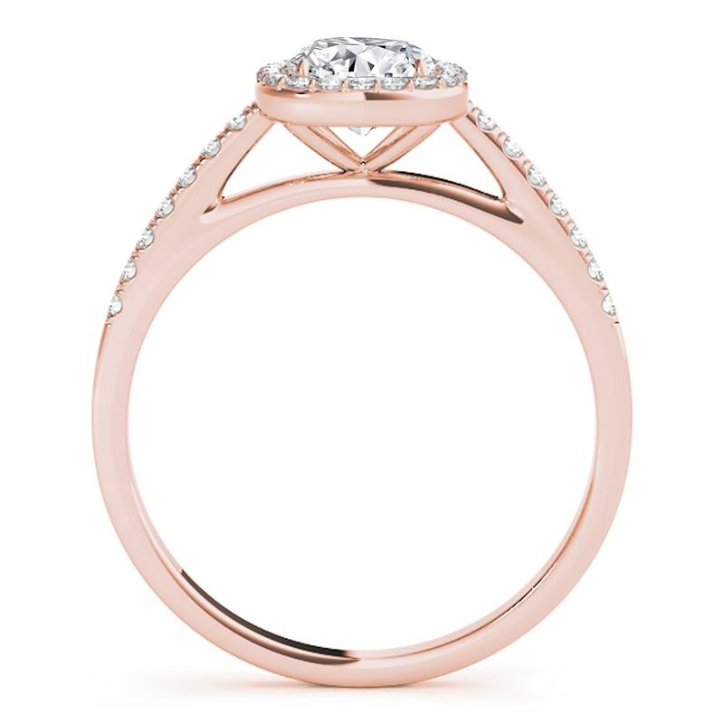 Auriya 14k Rose Gold Lab Grown Cushion Diamond Halo Engagement Ring 0.50 to 5.00 ct. tw. (F-G VS)