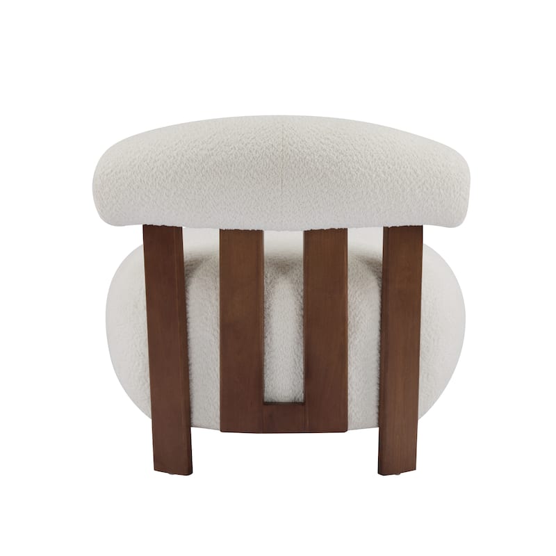 Christopher Knight Home - Modern Boucle Fabric Accent Chair, Soft Upholstery and Solid Wood Frame