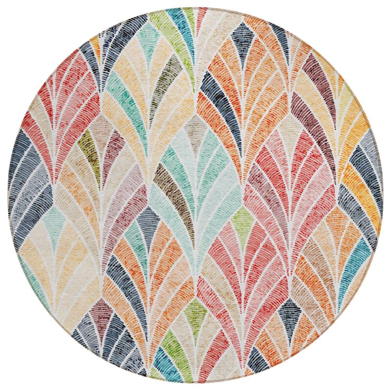 HomeRoots Geometric Transitional Rectangle Outdoor Rug