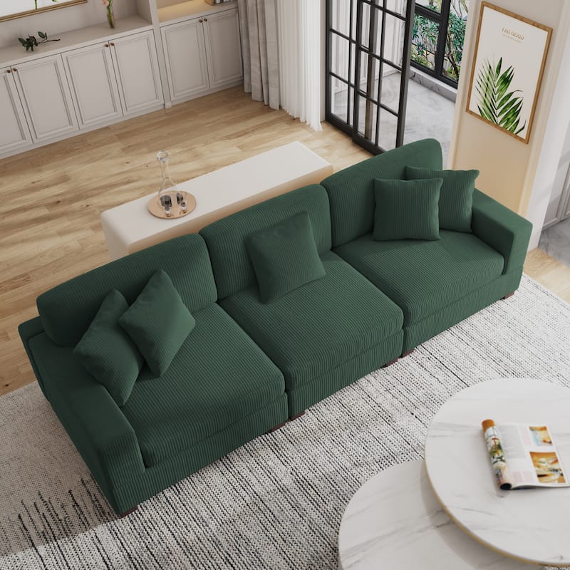 Modern Oversized Modular Sectional Sofa Set With Pillows