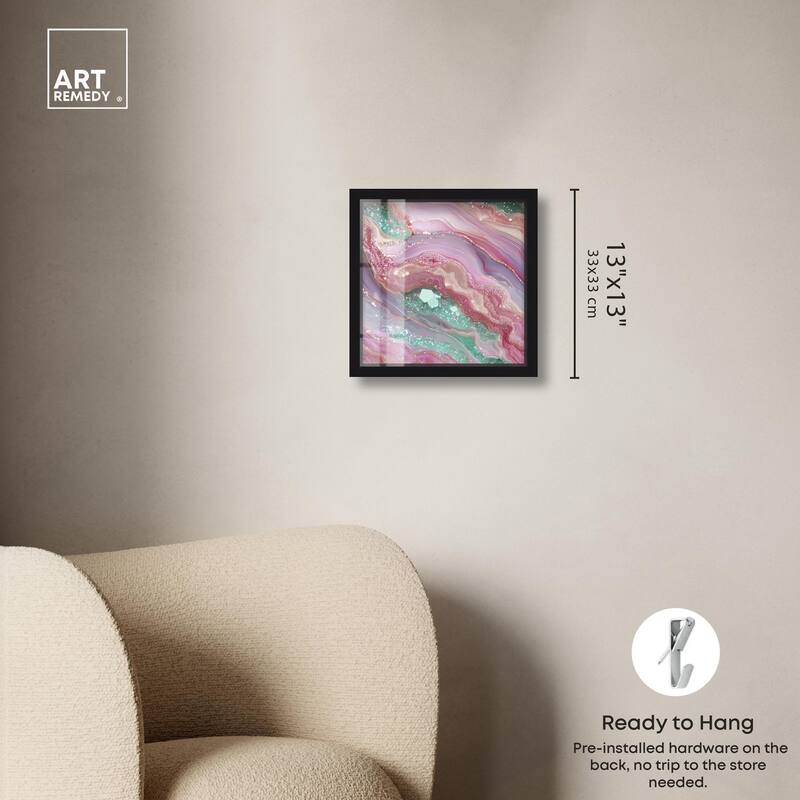 Pink and Mint Crystal II Shadowbox by Art Remedy