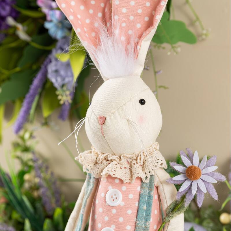 Glitzhome Easter Fabric Girl Boy Bunny Duck Shelf Sitters or Standing Figurines Decor