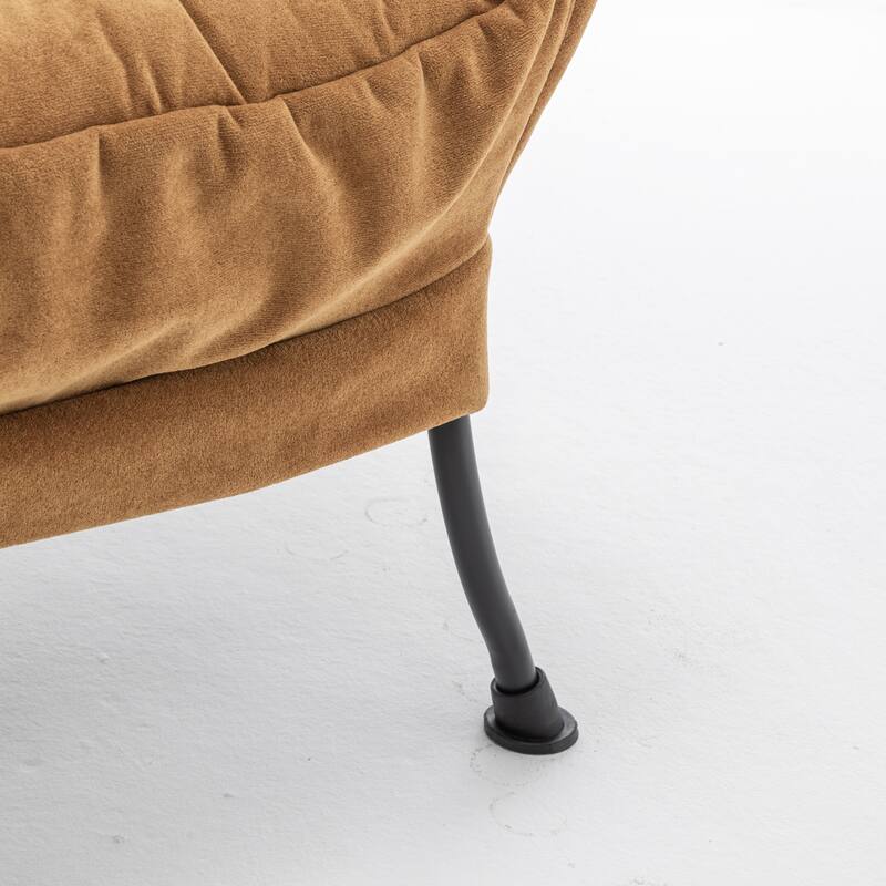 Velvet Recliner Chair with Matching Ottoman, Upholstered Accent Chair Armchair, Lounge Chaise Chair with Footrest