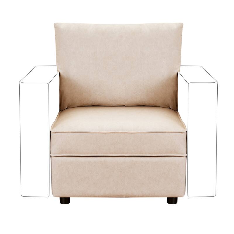 Ainfox Modular Sofa Beige Sectional Storage Sofa Couch with Free Splicing