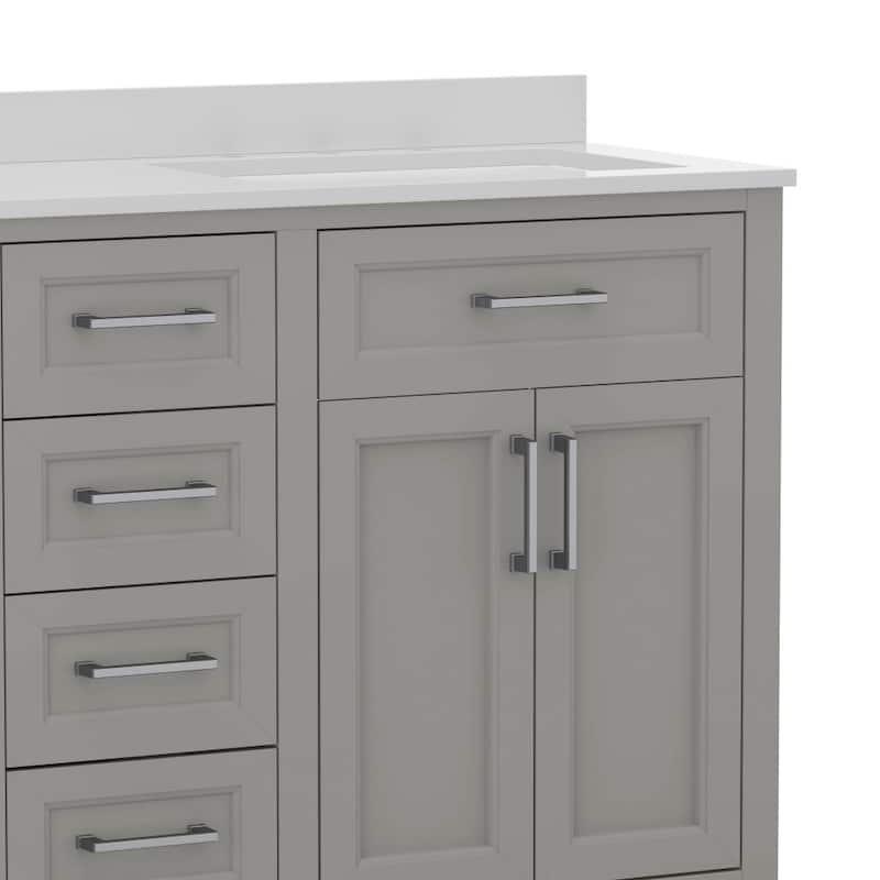 Bathroom Vanity with 2 Sinks, 2 Storage Cabinets, and 6 Drawers - 18.5"D x 60"W x 37.5"H