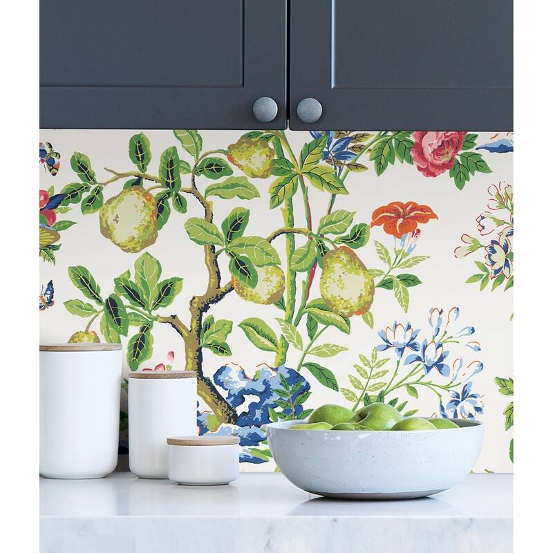 Scalamandre Bloom Shantung Garden Self Adhesive Peel & Stick Wallpaper