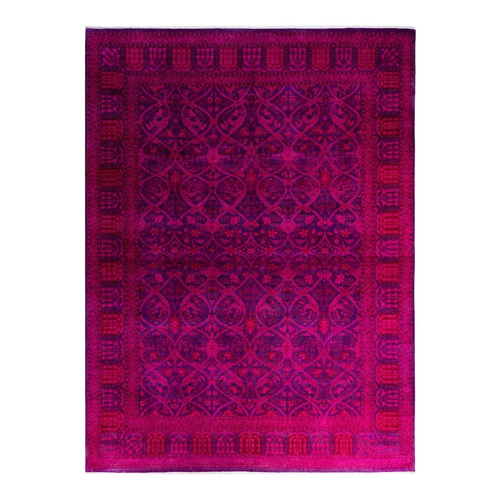 Fine Vibrance One-of-a-Kind Hand-Knotted Area Rug - Purple, 9' 1" x 12' 5" - 9' 1" x 12' 5"