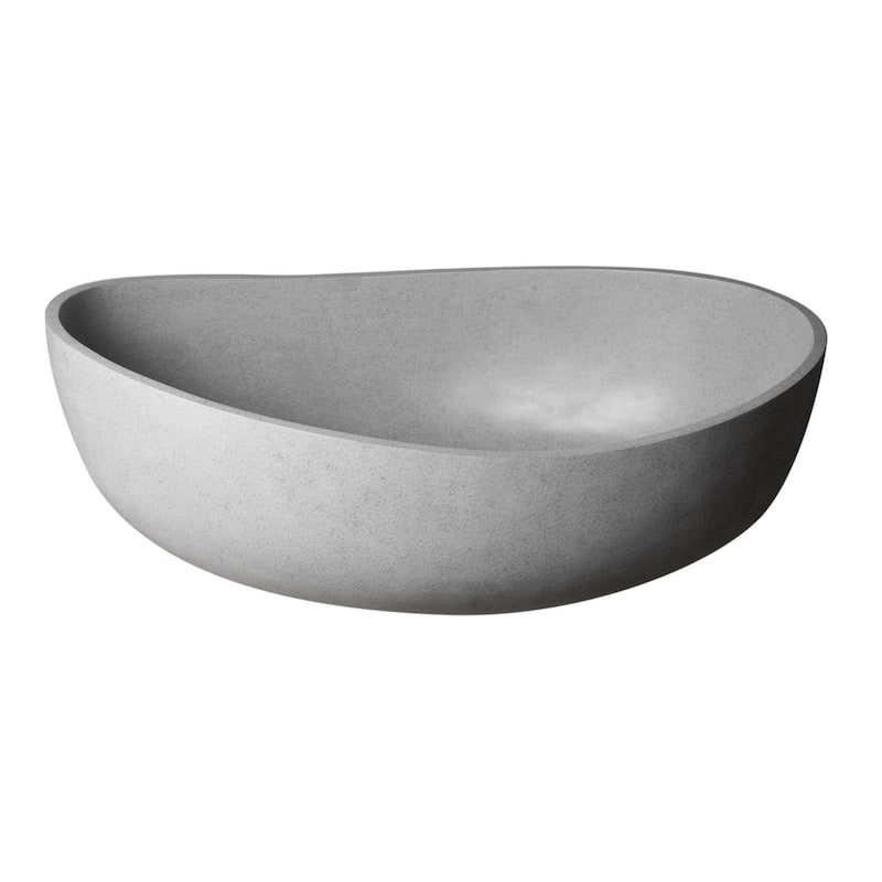 ALFI brand 63" Solid Concrete Gray Matte Oval Bathtub
