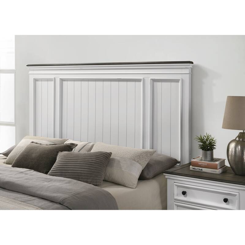 Clelane Wood Bedroom 5 piece Set with Shiplap Panel Queen Bed, Dresser, Mirror, Nightstand, and Chest