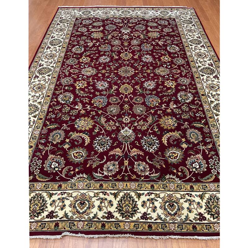 HERAT ORIENTAL Hand-knotted Indo 6'2 x 9' Isfahan Wool Rug - 6'2" x 9'