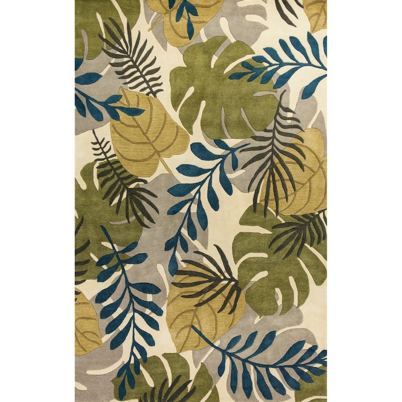 Domani Camila Ivory Tropical Breeze Hand-Tufted Wool Area Rug - 3'3" x 5'3" - Ivory