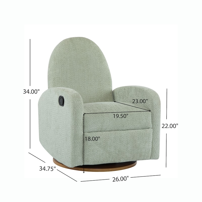 Manual Swivel Recliner Chair for Adults, Glider Rocking Chair for Nursery, Comfortable Nursery Recliner