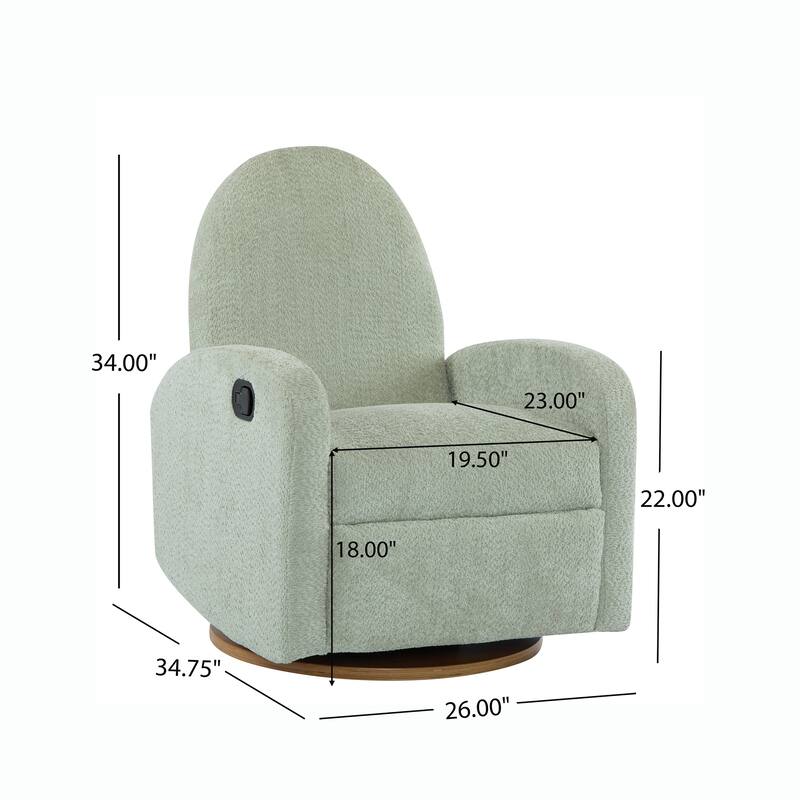 Roomfitters 360 Swivel Glider Recliner Chair, Modern Cozy Upholstered Accent Seating