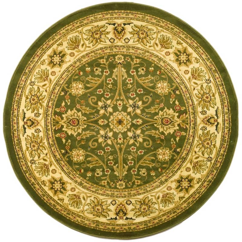 SAFAVIEH, Lyndhurst Marsha Traditional Area Rug - 5'3" Round - Sage/Ivory