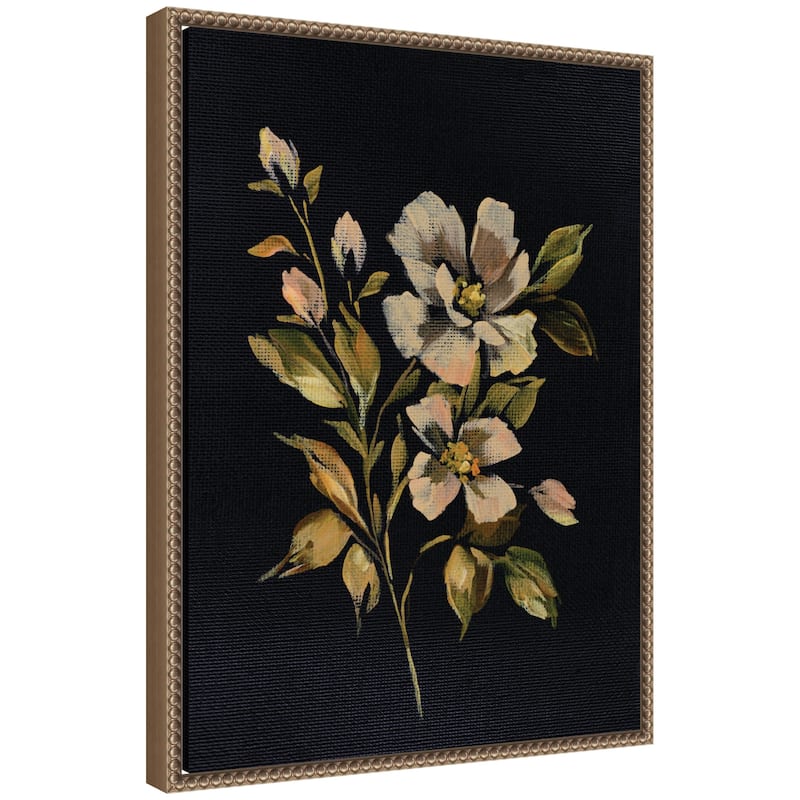 Kate and Laurel Sylvie Moody Floral 7 Framed Canvas by Annie Quigley - 18x24