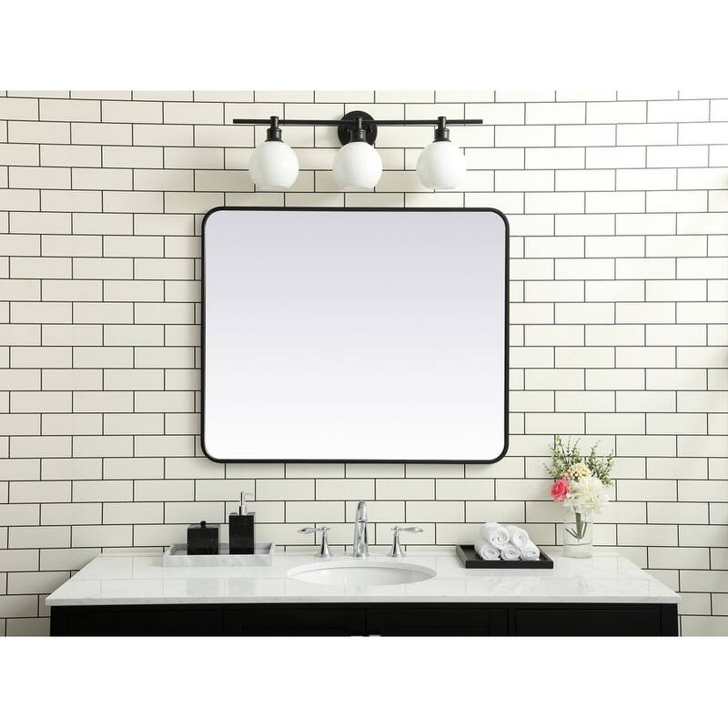 Ezra Soft Corner Metal Rectangular Mirror