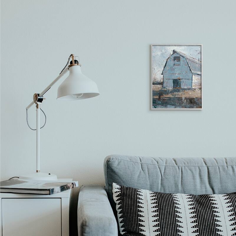 Stupell Abstract Distressed White Barn Farm Architecture Framed Giclee Texturized Art by Ethan Harper