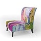 preview thumbnail 8 of 15, Designart "Colorful Pink Purple Flowers" Upholstered Traditional Accent Chair and Arm Chair Slipper Chair