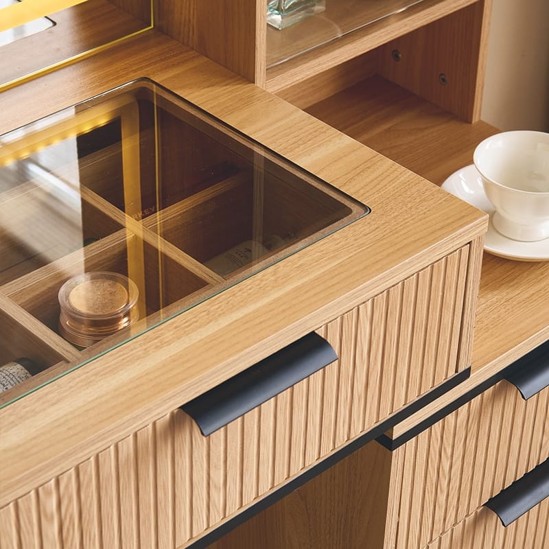 Makeup Vanity Desk with Power Outlet with 5 Drawers&Storage Shelves - 36"