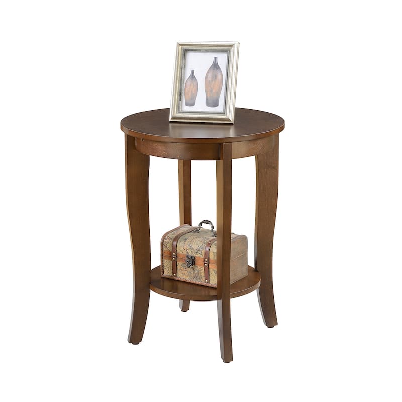 Mid Century Modern End Table with Multi Tier Tabletop Surface and Sleek Design for Lamps, Books and Accessories - 17.75