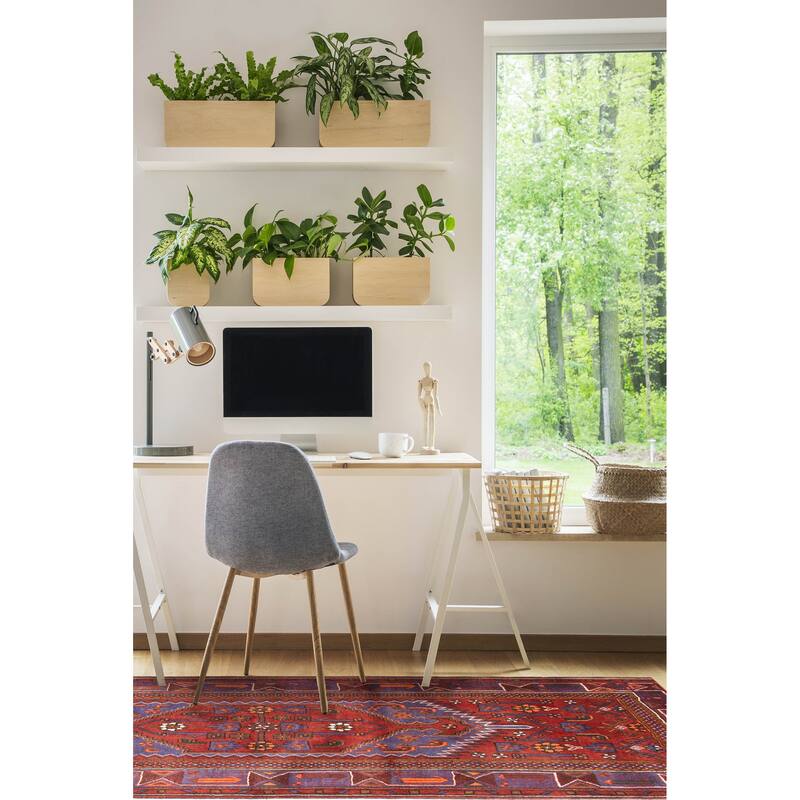 ECARPETGALLERY Hand-knotted Konya Anatolian Dark Red Wool Rug - 4'4 x 7'5