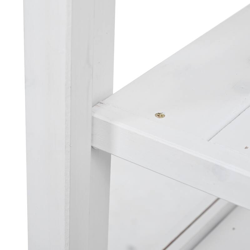 Roomfitters 62.4" Wood Garden Greenhouse with Movable Storage Box and Adjustable Shelves
