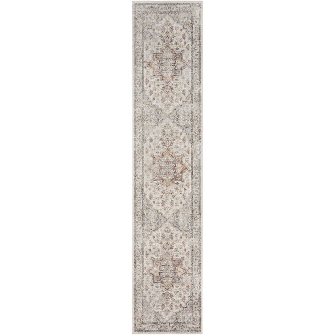 Nourison Astra Machine Washable Distressed Area Rug - 2' x 6' - Gray/Multi