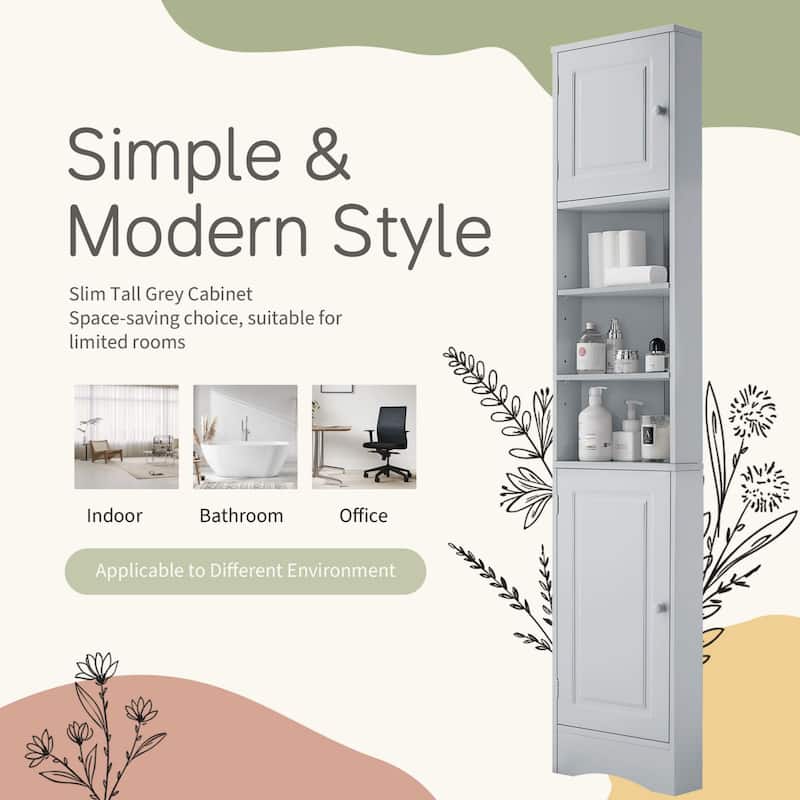 Corner Cabinet Tall Bathroom Storage Cabinet