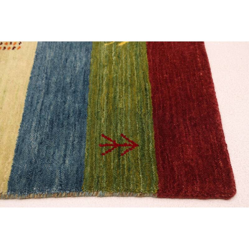 ECARPETGALLERY Hand Loomed Kashkuli Gabbeh Multi Color Wool Rug - 3'11 x 5'8
