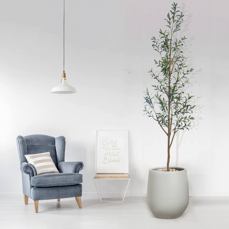 7.6FT (92'') Olive Tree Tall Skinny Artificial Plants for Home, Fake