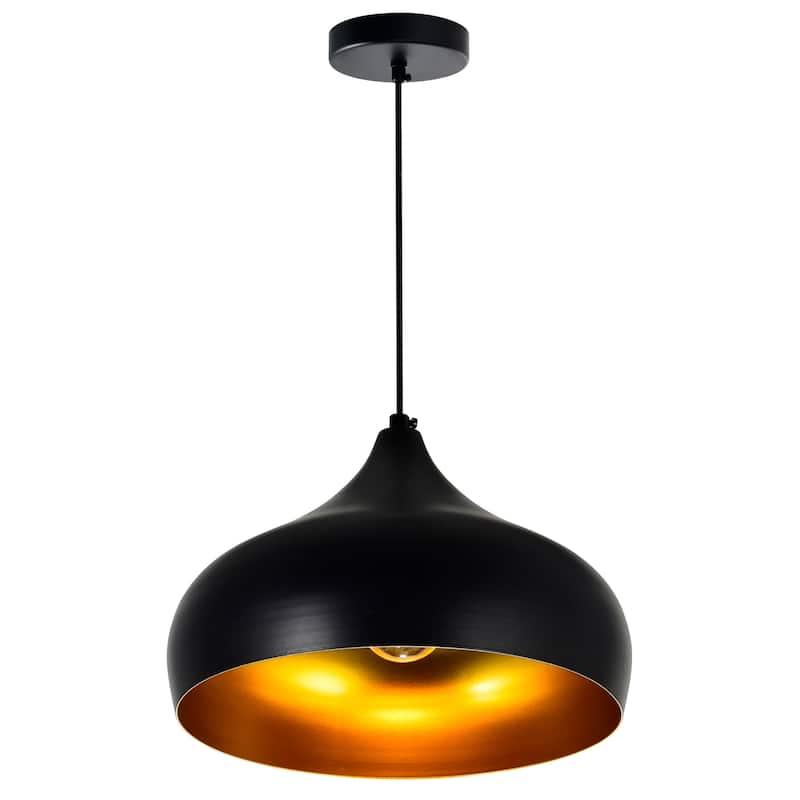 Dynamic 1 Light 16in Black Down Pendant
