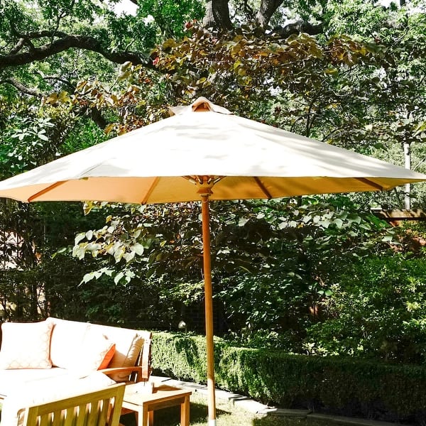 best teak patio umbrella Capri Octagon Alu 9 ft (White) KEY DETAILS Design San Miguel Adjustable Teak Outdoor