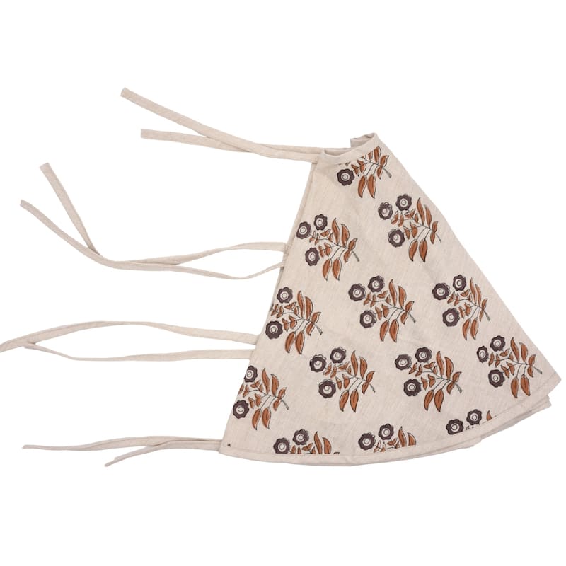 Fabdivine Block Print Linen Blend Home Decor Christmas Tree Skrit