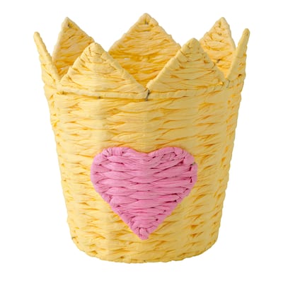 Crown Wastebasket - Yellow/Pink