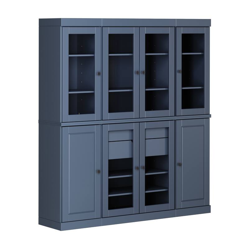 Palace Imports 100% Solid Wood Pantry Cabinet, 2 Drawers, Adjustable Shelves, 65" Wide, 71.5" Tall - 65" x 71.5"