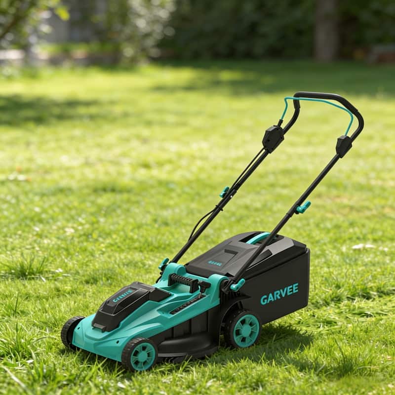 40V 17Inch Cordless Lawn Mower Kit with Brushless Motor 4.0Ah Batteries Charger Bagging and Mulching - Blue