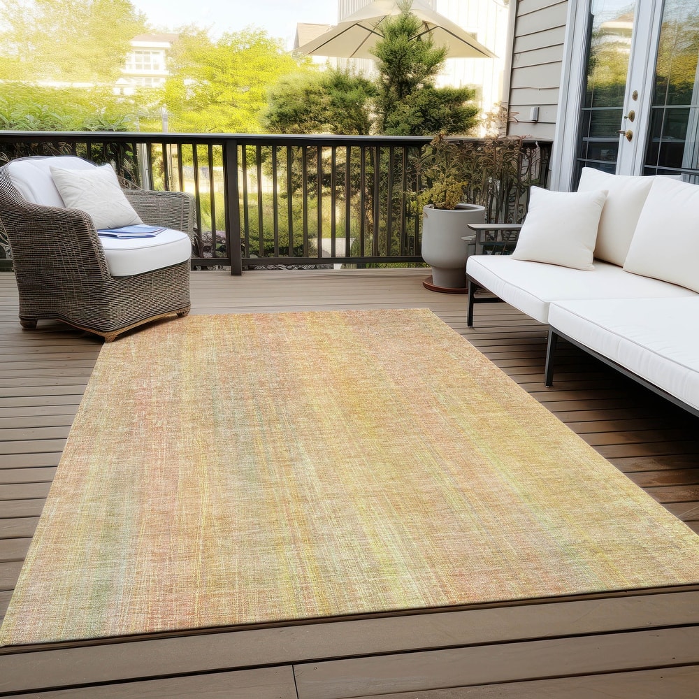 Machine Washable Indoor/ Outdoor Ombre Solid Chantille Rug