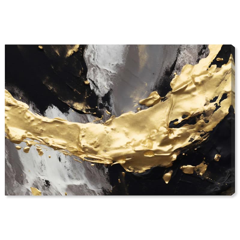 Wynwood Studio Abstract Coal Treasures Gold and Modern & Contemporary Wall Art Canvas Print