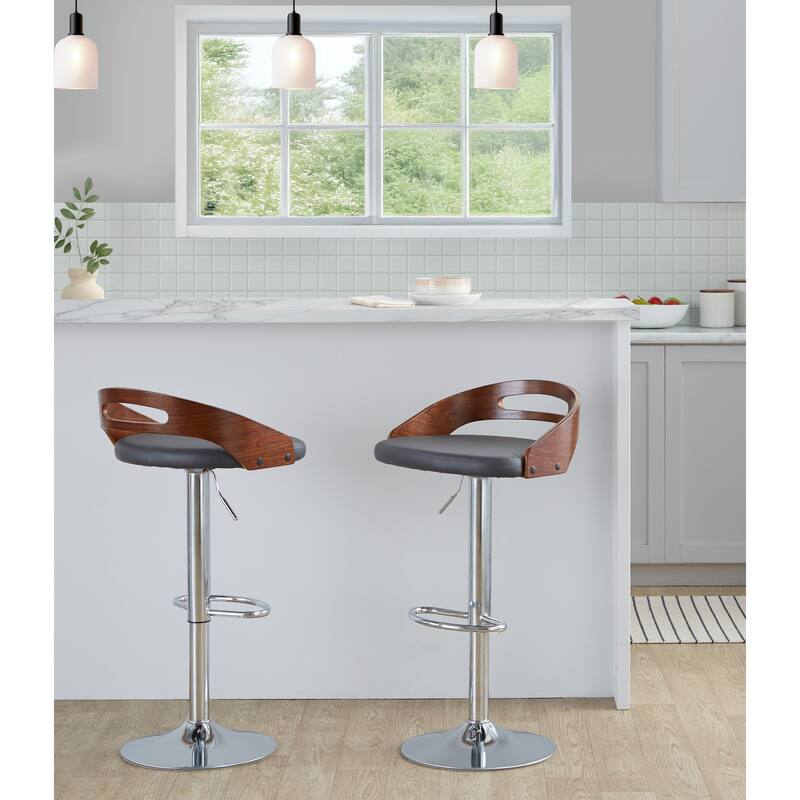 Carson Carrington Simon Adjustable Bar Stool with Oval Footrest (Set of 2)