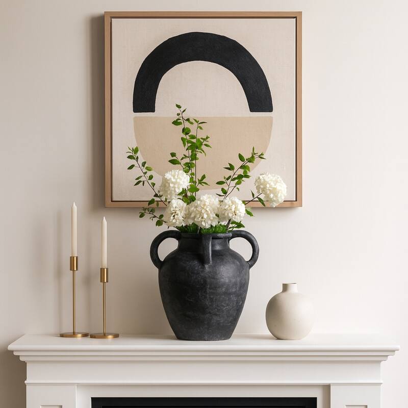 Sagebrook Home Multi Handle Jug, Black/White