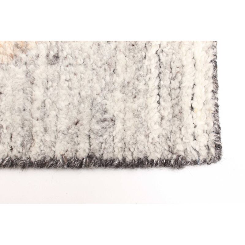 ECARPETGALLERY Hand-knotted Tangier Cream Wool Rug - 5'1 x 8'0