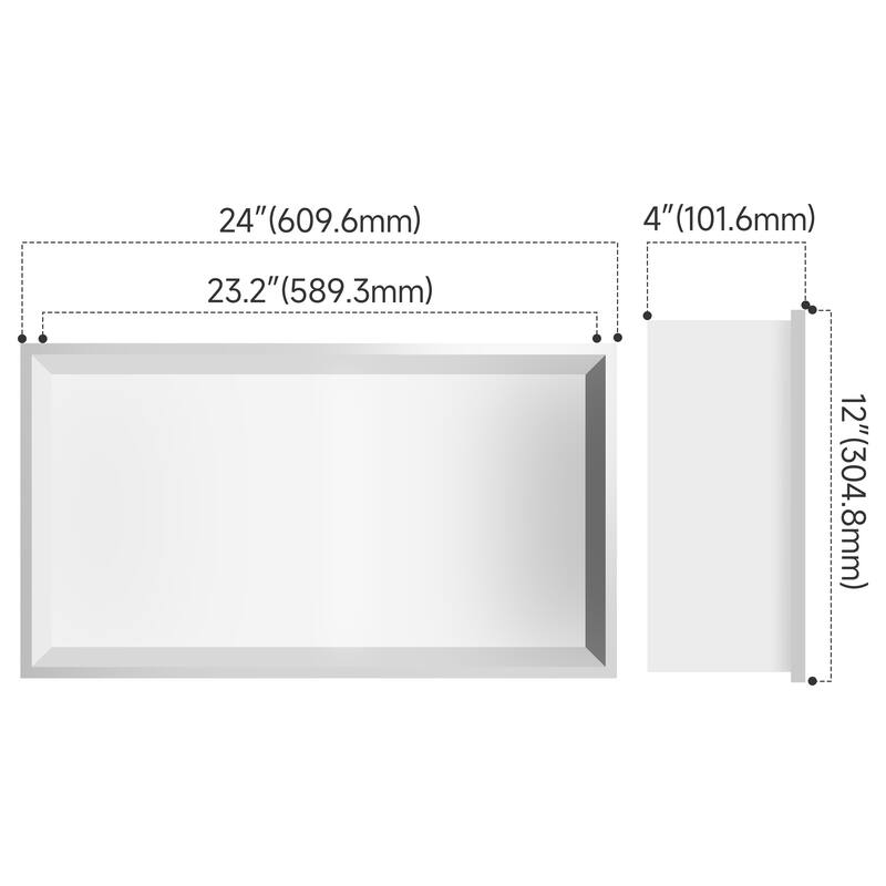 WIZ 24-inch W x 12-inch H x 4-inch D Stainless Steel Shower Niche