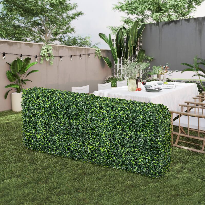 Gymax Artificial Plant Wall w/ Realistic PE Leaves Zip Ties Decoration