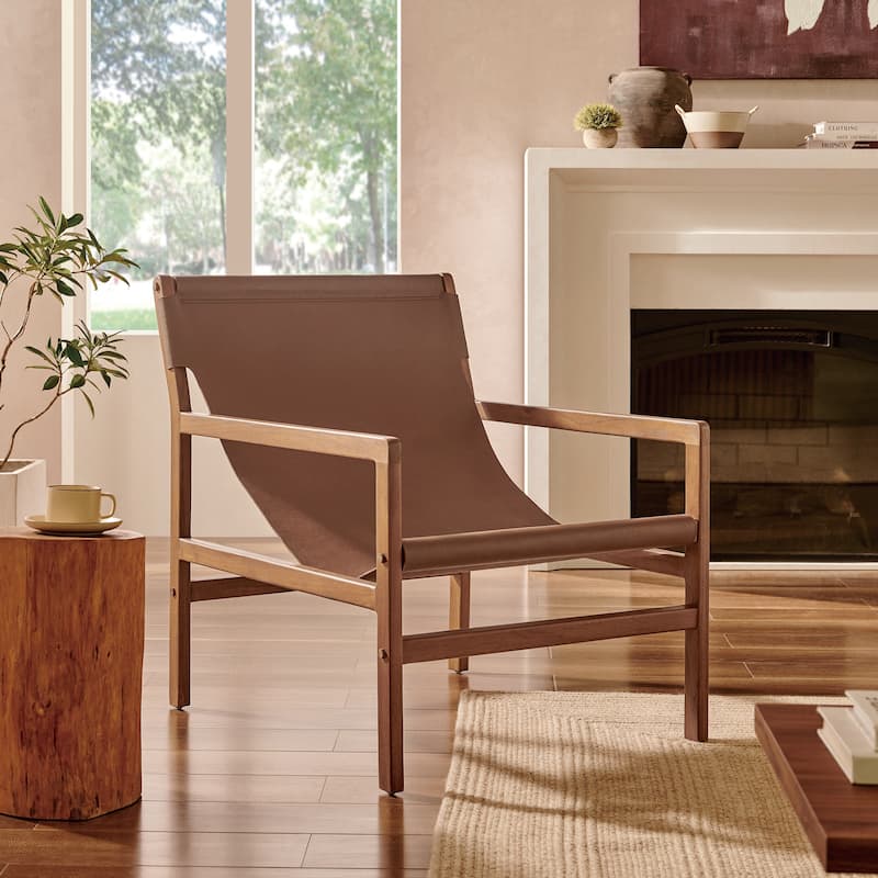 Orín Leather Sling Chair - Nutmeg Brown