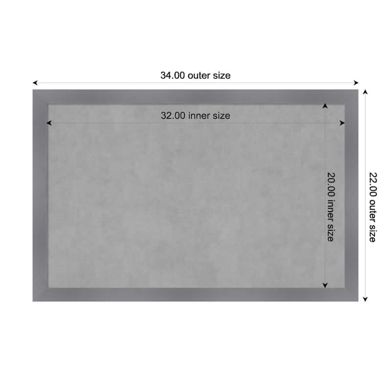 Amanti Art Edwin Grey Framed Magnetic Board - Board Size 32x20